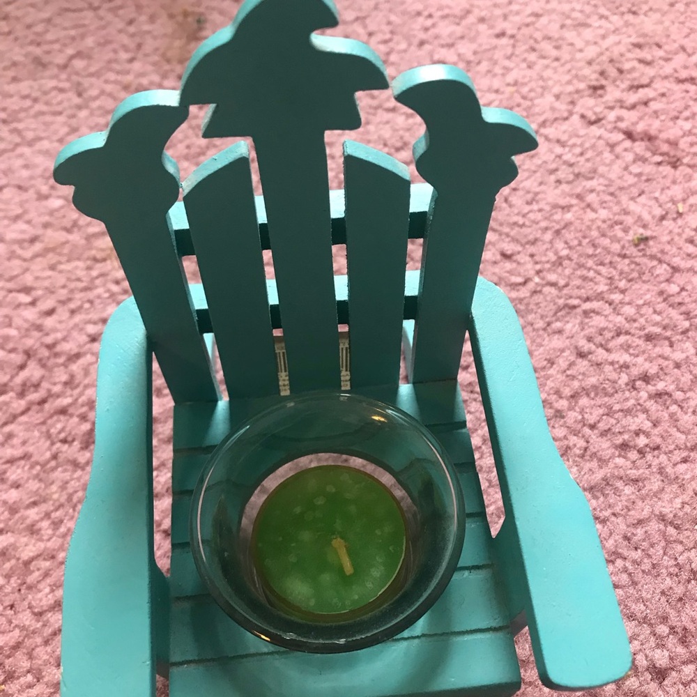 Coastal Blue Wooden Candle Holder
